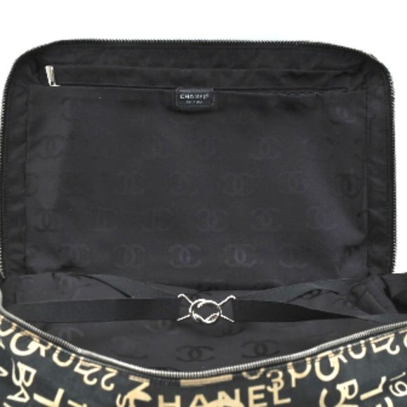 EUC Chanel Vintage Rue Cambon 31 Shoulder Bag Tote Satchel Black Ivory Travel - Picture 12 of 14